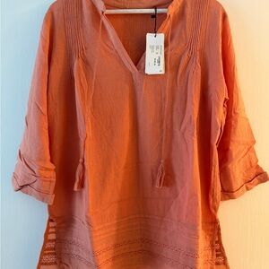 Chic Orange Tunic Top for Women